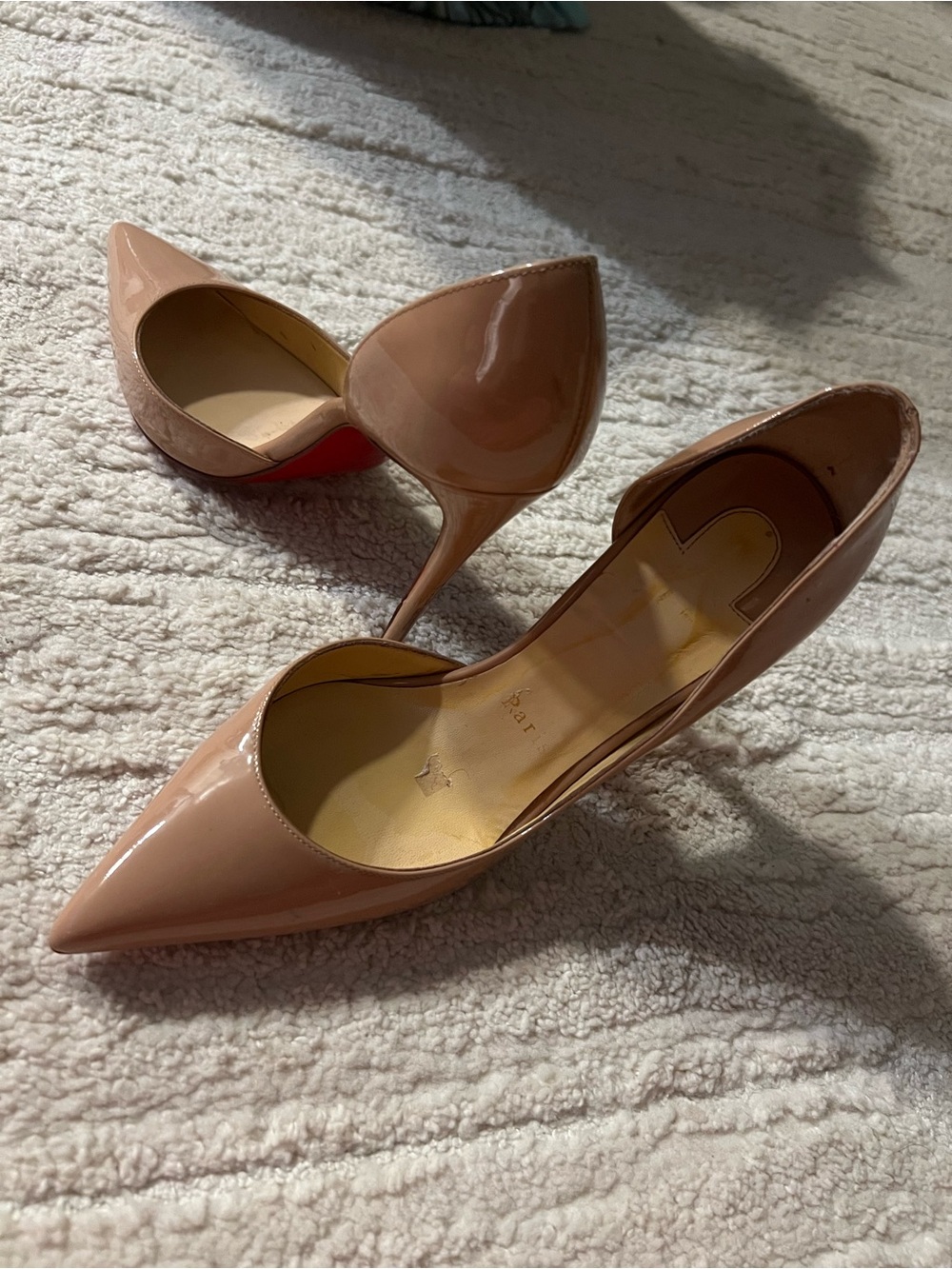 Christian Louboutin Blush Patent Pointed-Toe Iriza Stiletto Pumps
